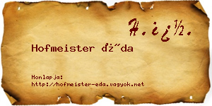 Hofmeister Éda névjegykártya